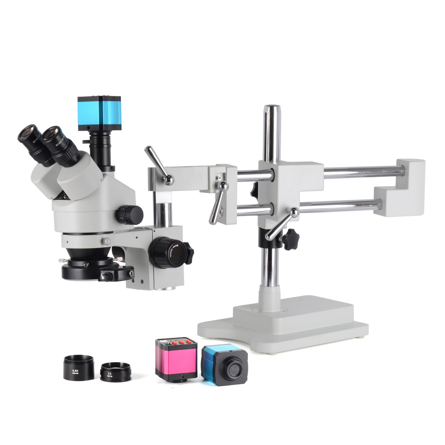 三目手术体视显微镜万向双目立体变焦显微镜1400万工业相机摄像头