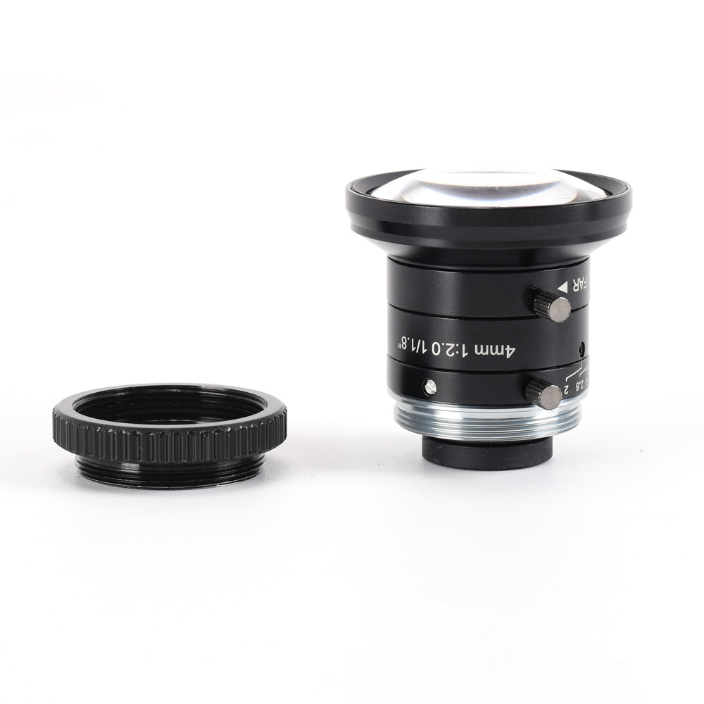 高清无畸变 4mm工业镜头 广角镜头 大靶面1/1.8”C接口 定焦镜头HY-0401C
